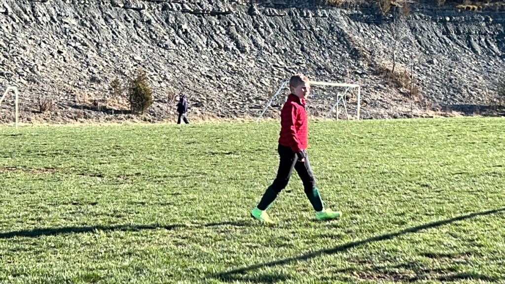 Kicking off spring soccer on a cold Tuesday (welcome to Kentucky)