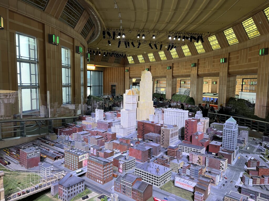 The miniature model of the city of Cincinnati many years ago