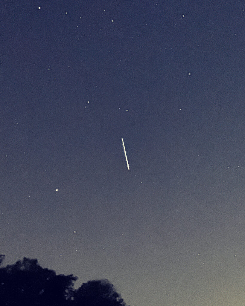 Starlink Satellite Chain In Night Sky