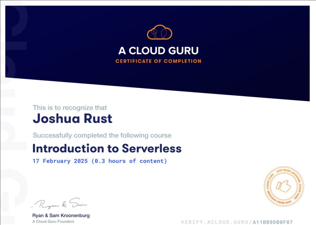 A Cloud Guru - Introduction to Serverless