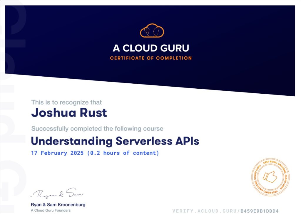 A Cloud Guru - Understanding Serverless APIs