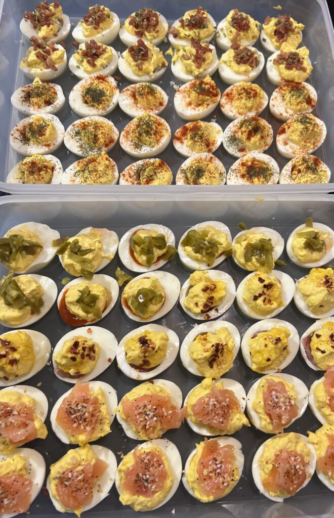 60 Deviled Eggs Ready for Thanksgiving