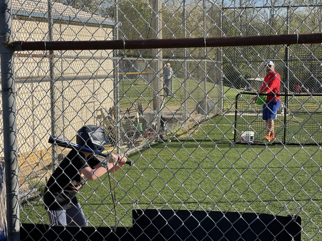 Ben Learning How To Swing A Bat